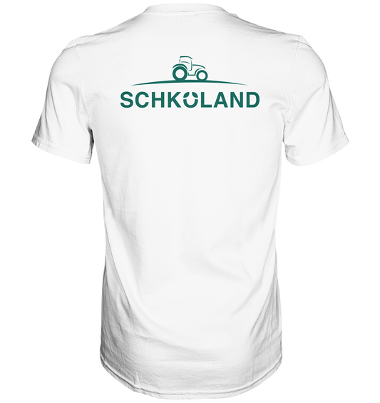 T-Shirt Schköland, Rücken mit Logo bedruckt, verschiedene Farben - Premium Shirt